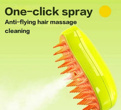 One-Click Pet Brush Spray โ Self Cleaning Anti-Flying Hair Comb